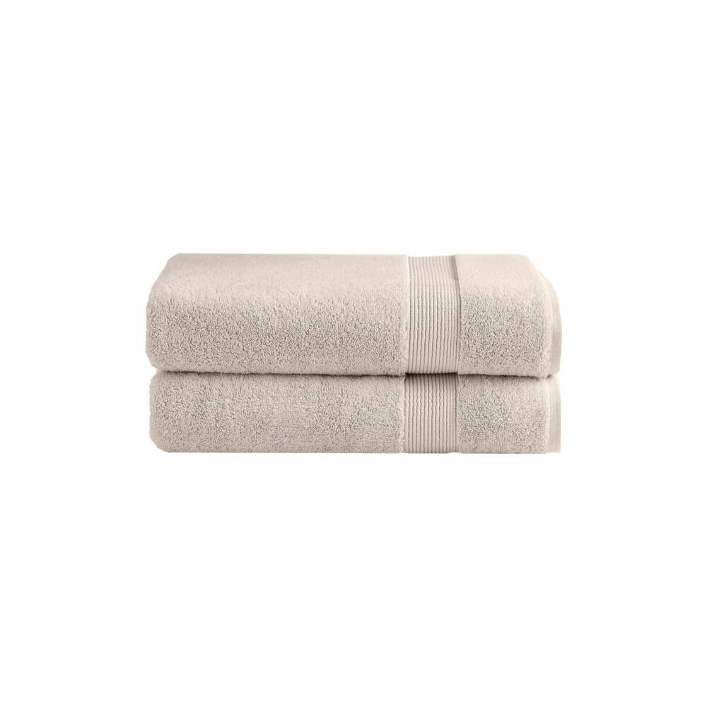 NEW UNDER THE CANOPY classic organic 2-piece bath towel set in light taupe